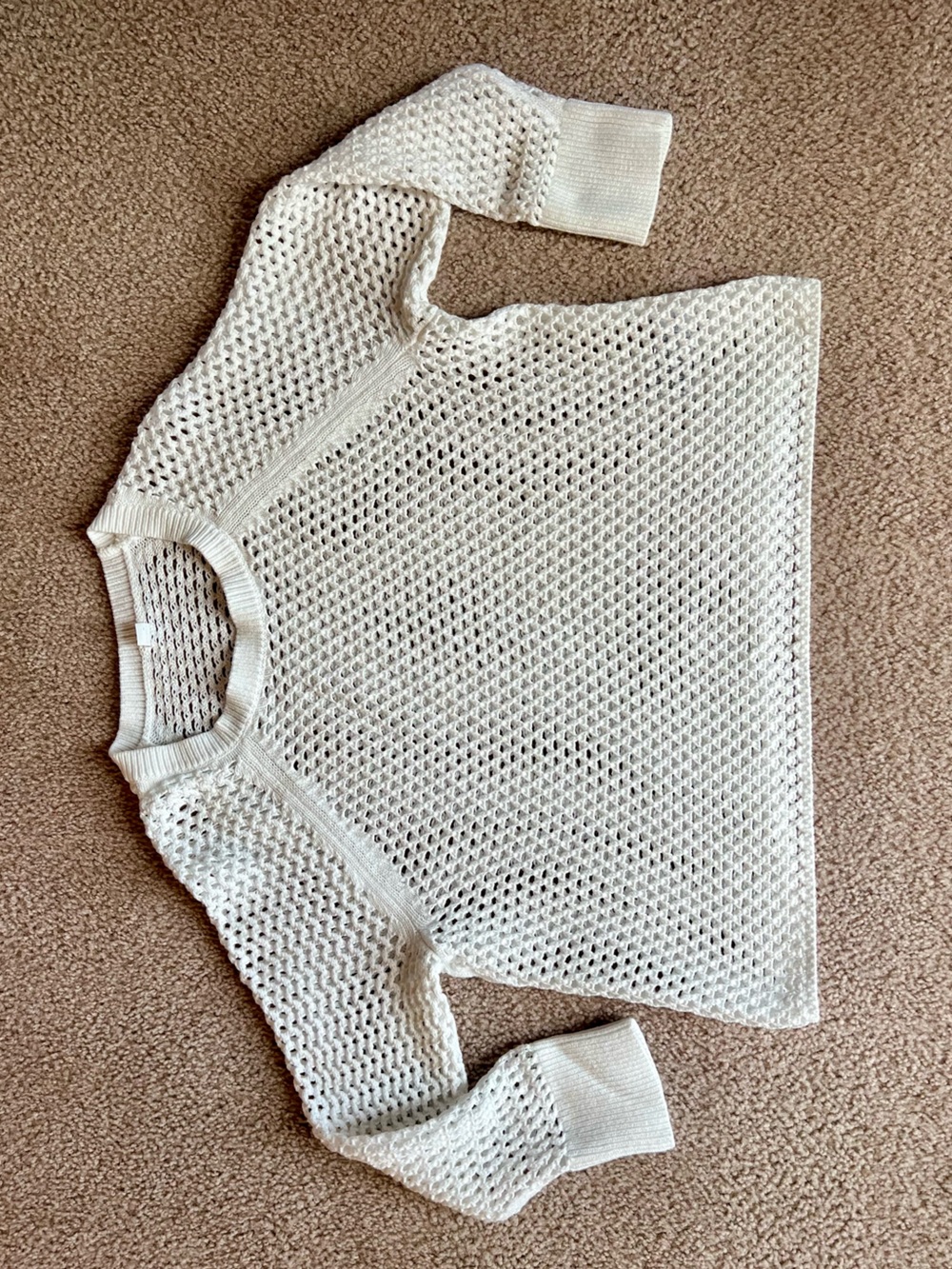 Seaside Cotton Open-Knit Raglan Sweater - Picture 4 of 7